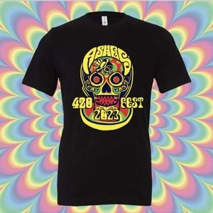 Ashes AS1 Smokeshop Denton TX 420 Festi 2023  Cool Candy Skull Graphic Small